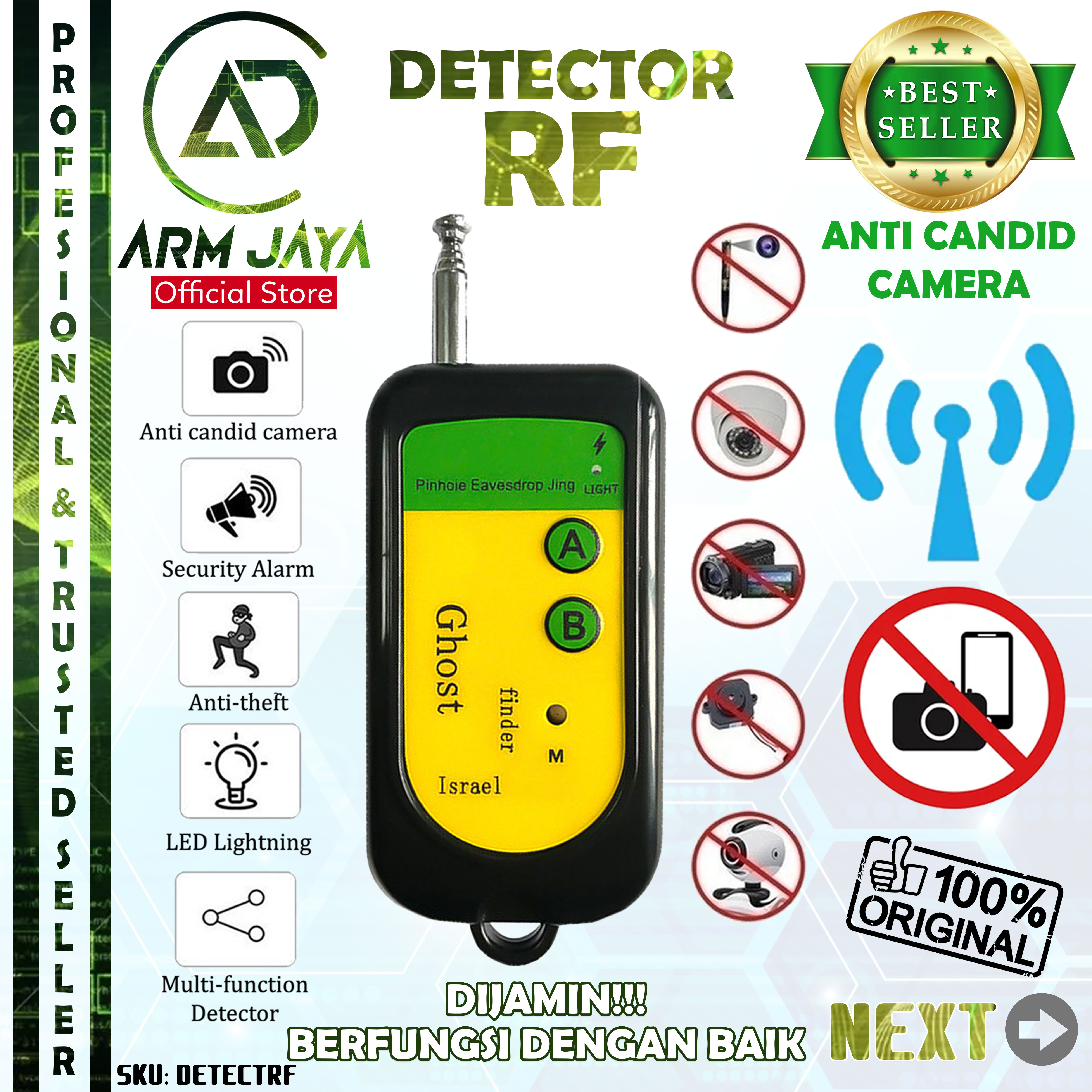 RF Signal Detector Bug Finder Pendeteksi Detektor Anti Pelacakan