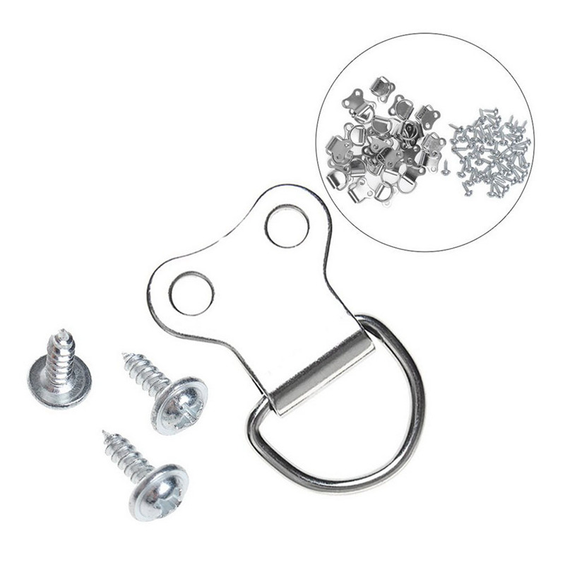 25 pcs DRing Picture Frame Hanging Hooks Double Hole Hangers With