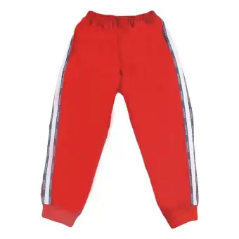 red jogger jeans