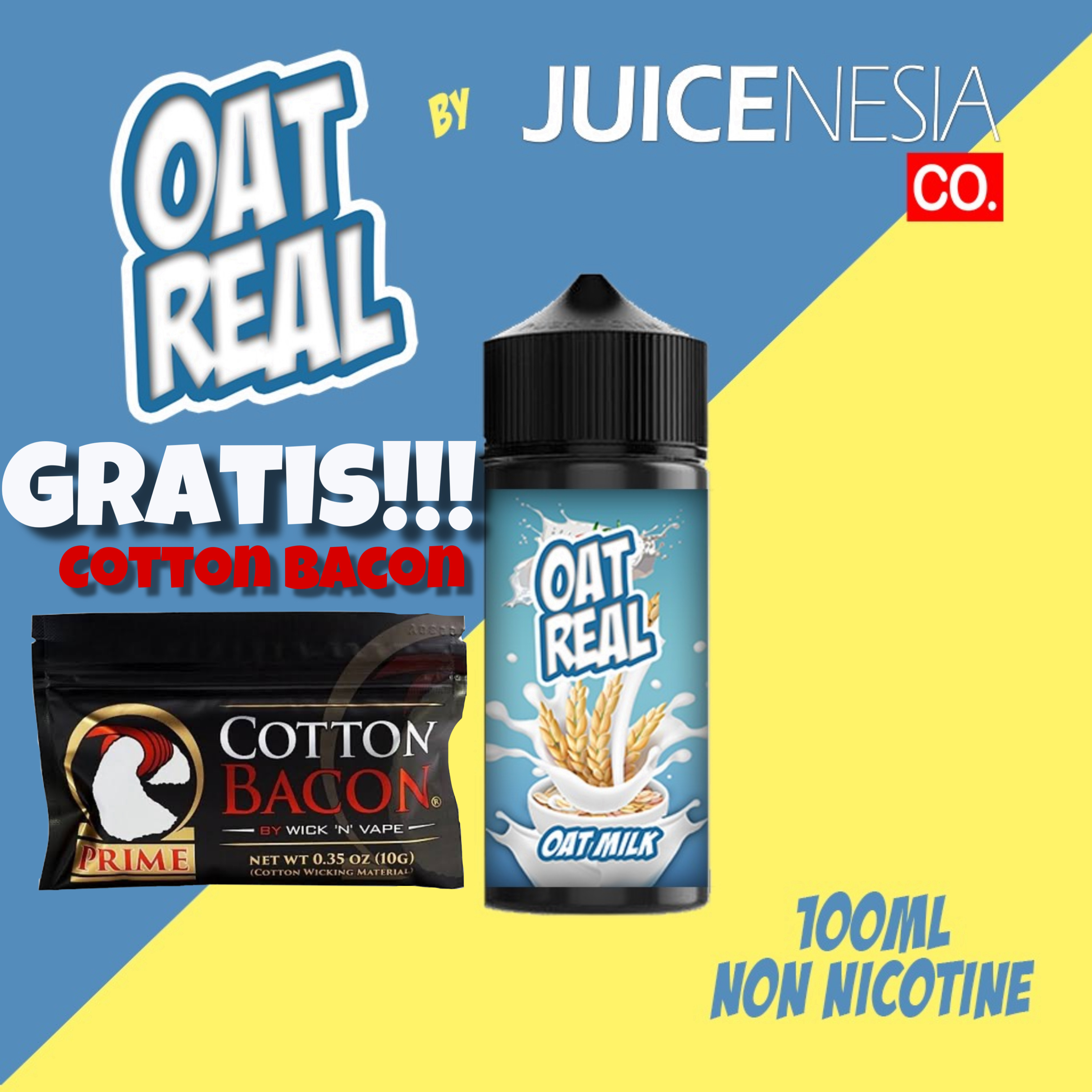 Liquid Vape OAT REAL 100ml Premium Zeronic by Juicenesia tag OAT Dripd Oat right oat dream