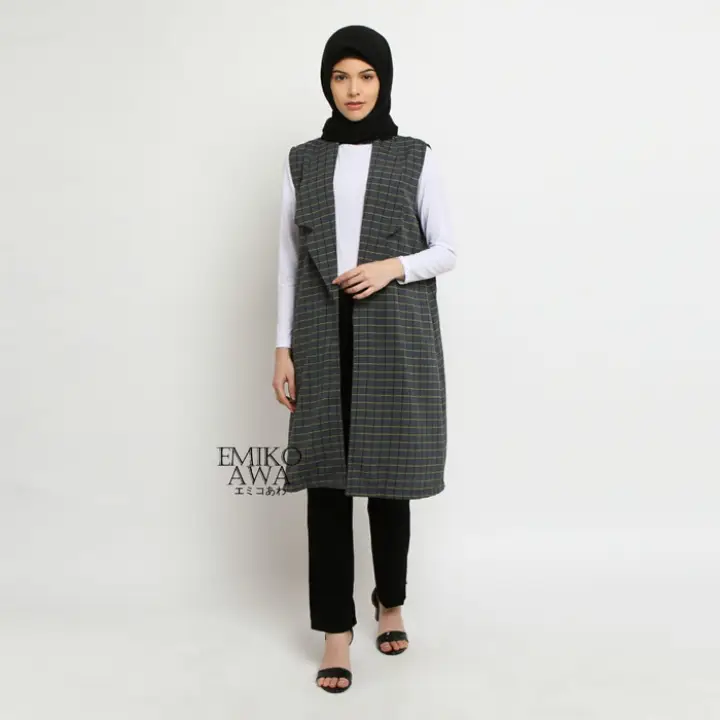 sleeveless cardigan muslimah