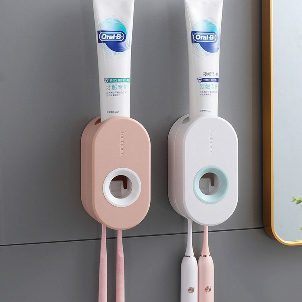 EO4MD Automatic Storage Organization Adhesive Bathroom Tools Bathroom Accessories Set Toothpaste Squeezer Toothbrush Holder Toothbrush Rack