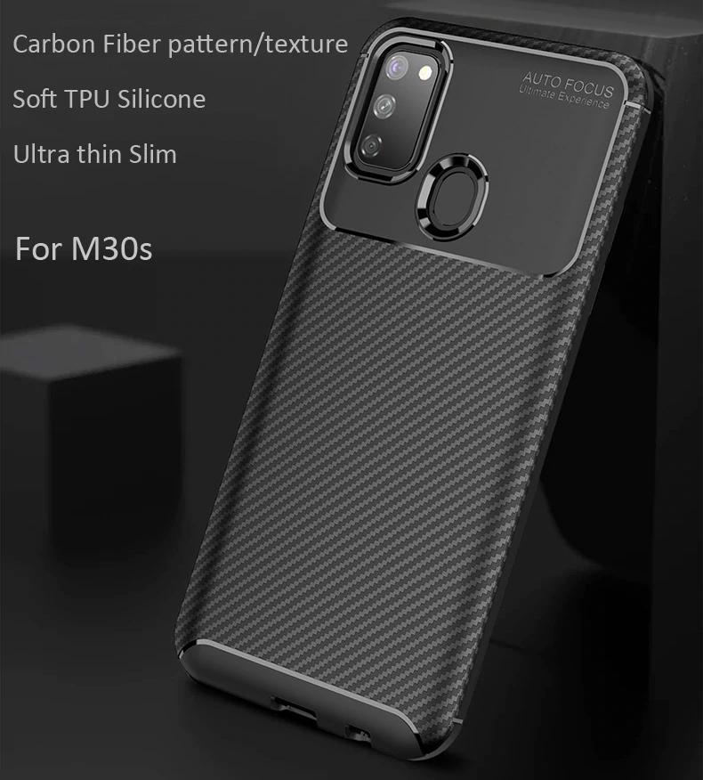 Softcase Samsung Galaxy M30s Camera Carbon Fiber M30s Samsung