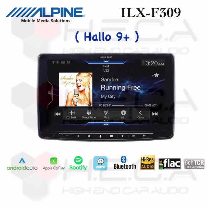 Alpine ILX-F309 Hallo 9 Head Unit Double Din Tape Audio Mobil Halo 9 Nine