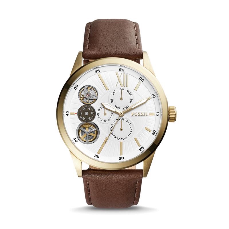 Fossil Flynn Mechanical Brown Leather 