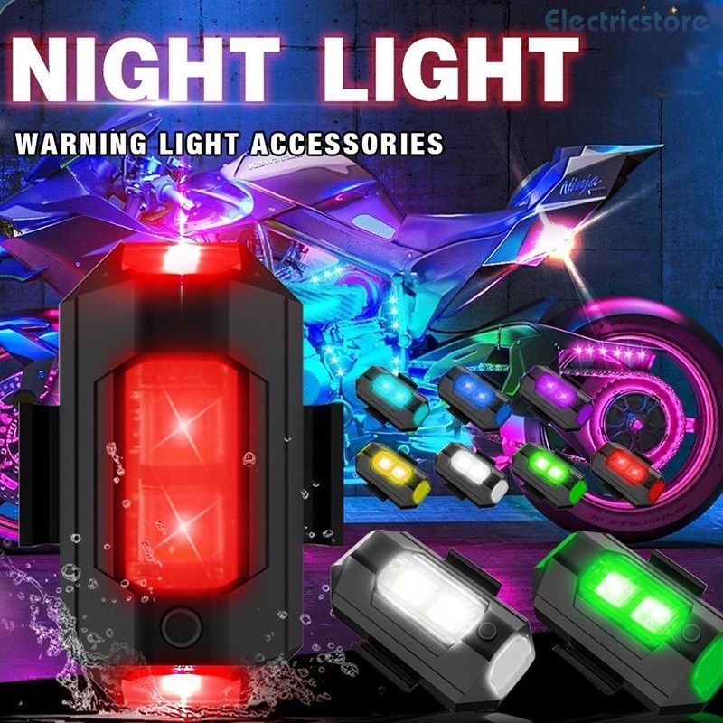 1 buah lampu Strobo Belakang Motor Dapat diisi ulang Motor Modifikasi