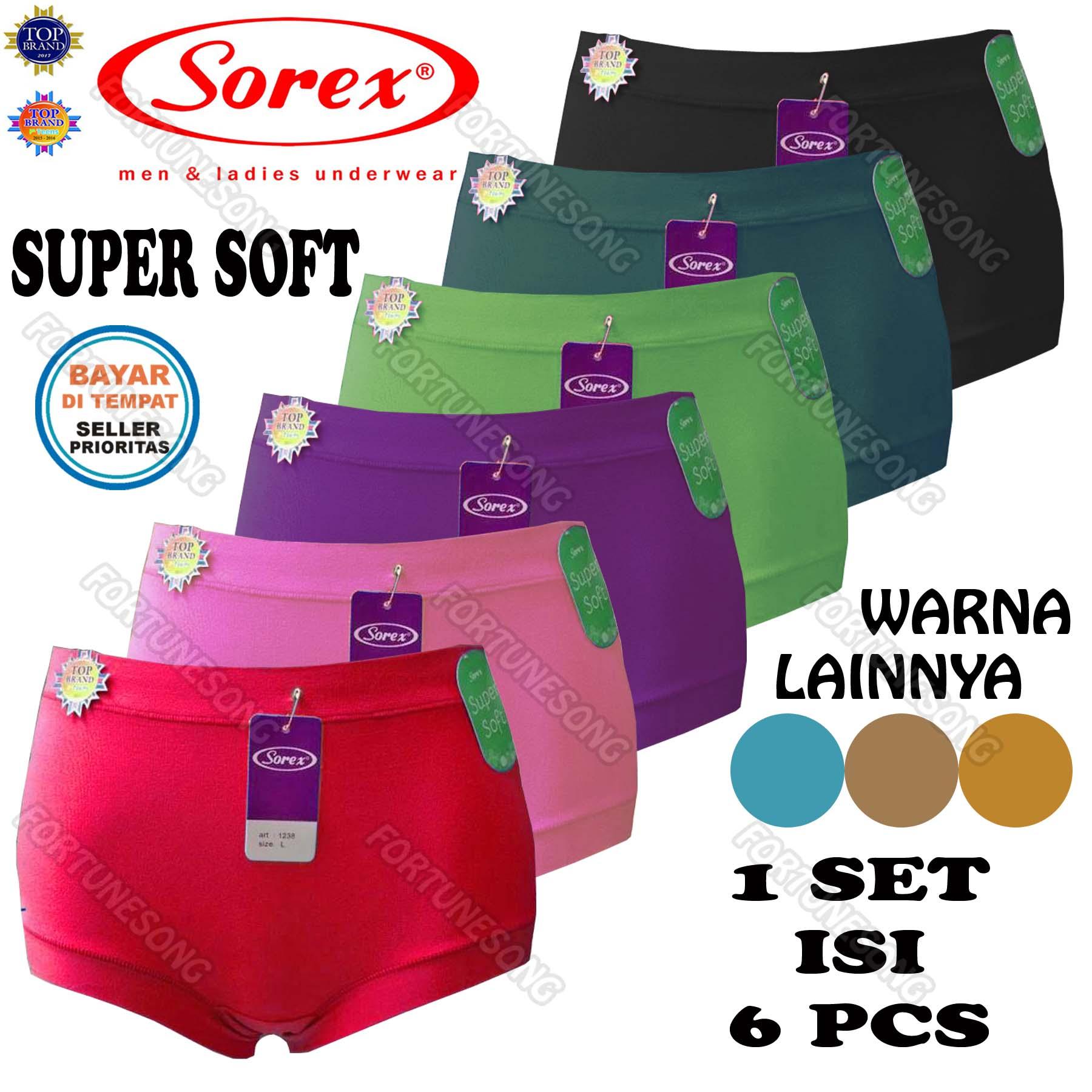 SOREX - 6 Pcs Celana Dalam Wanita Sorex Super Soft art 1238 | Lazada