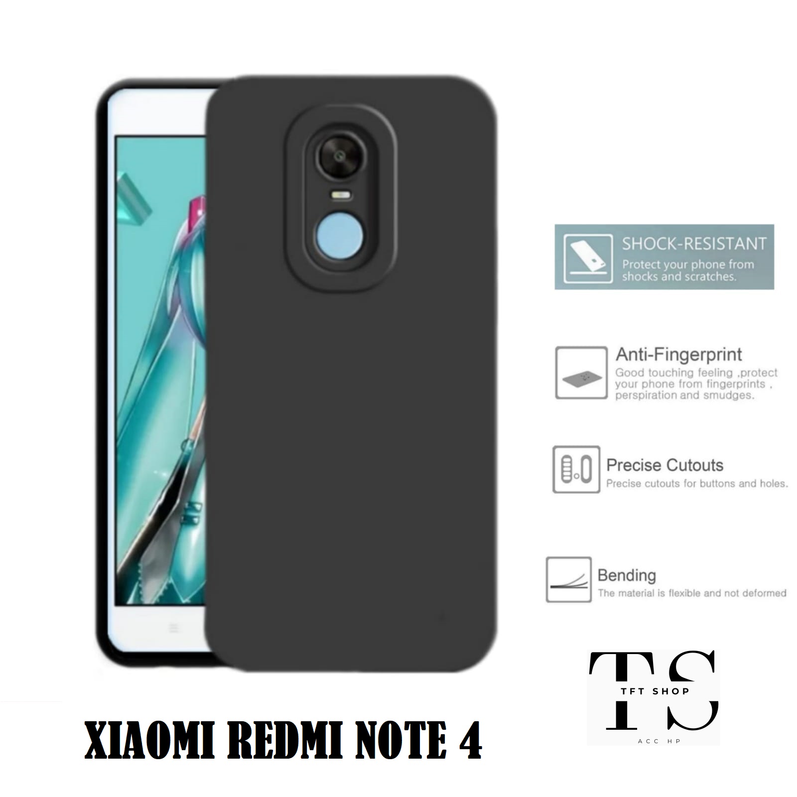 SOFTCASE CASE XIAOMI REDMI NOTE SOFTCASE MACARON BLACK CASE PRO