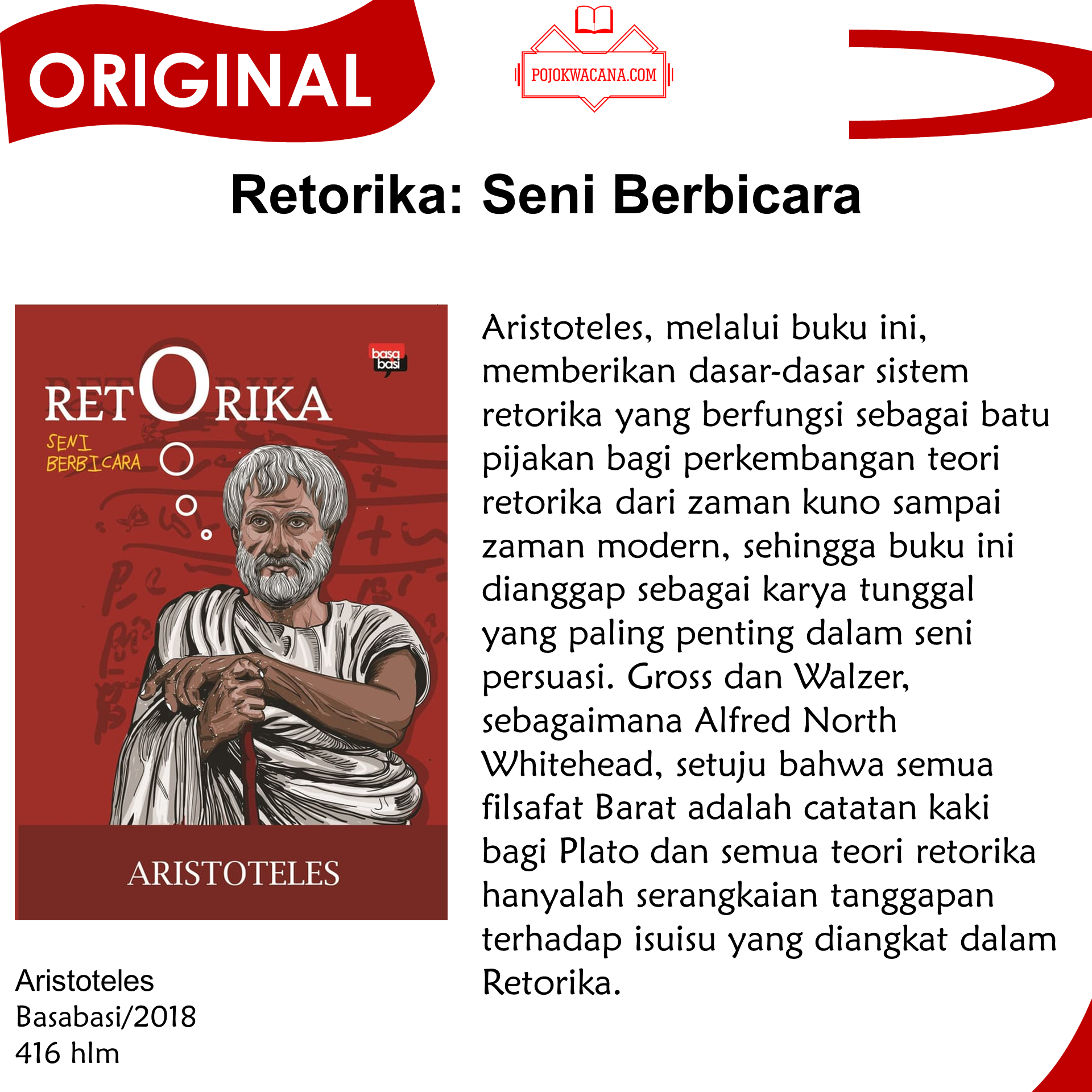 Original Retorika Aristoteles Seni Berbicara Basa Basi Lazada