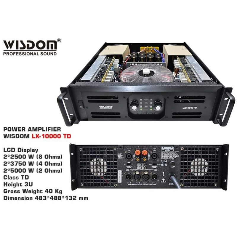 Power Amplifier Wisdom LX 10000 TD / LX10000 TD / LX10000TD 2 channel