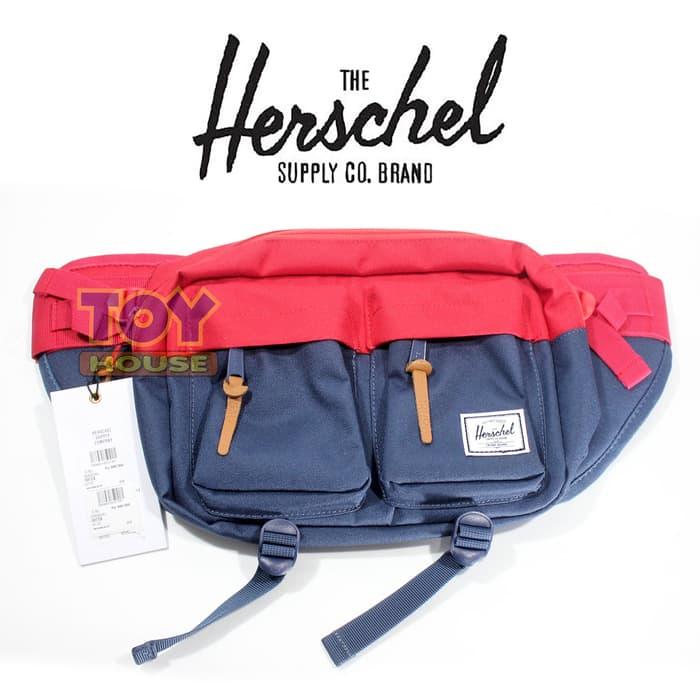PROMO / HOT SALE / Herschel Supply Co. Eighteen Navy Red Hip Pack - Waist Bag - Original