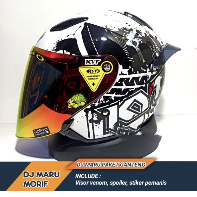 Helm Half Face KYT DJ Maru Original | Helm Pria | Helm Murah | Helm