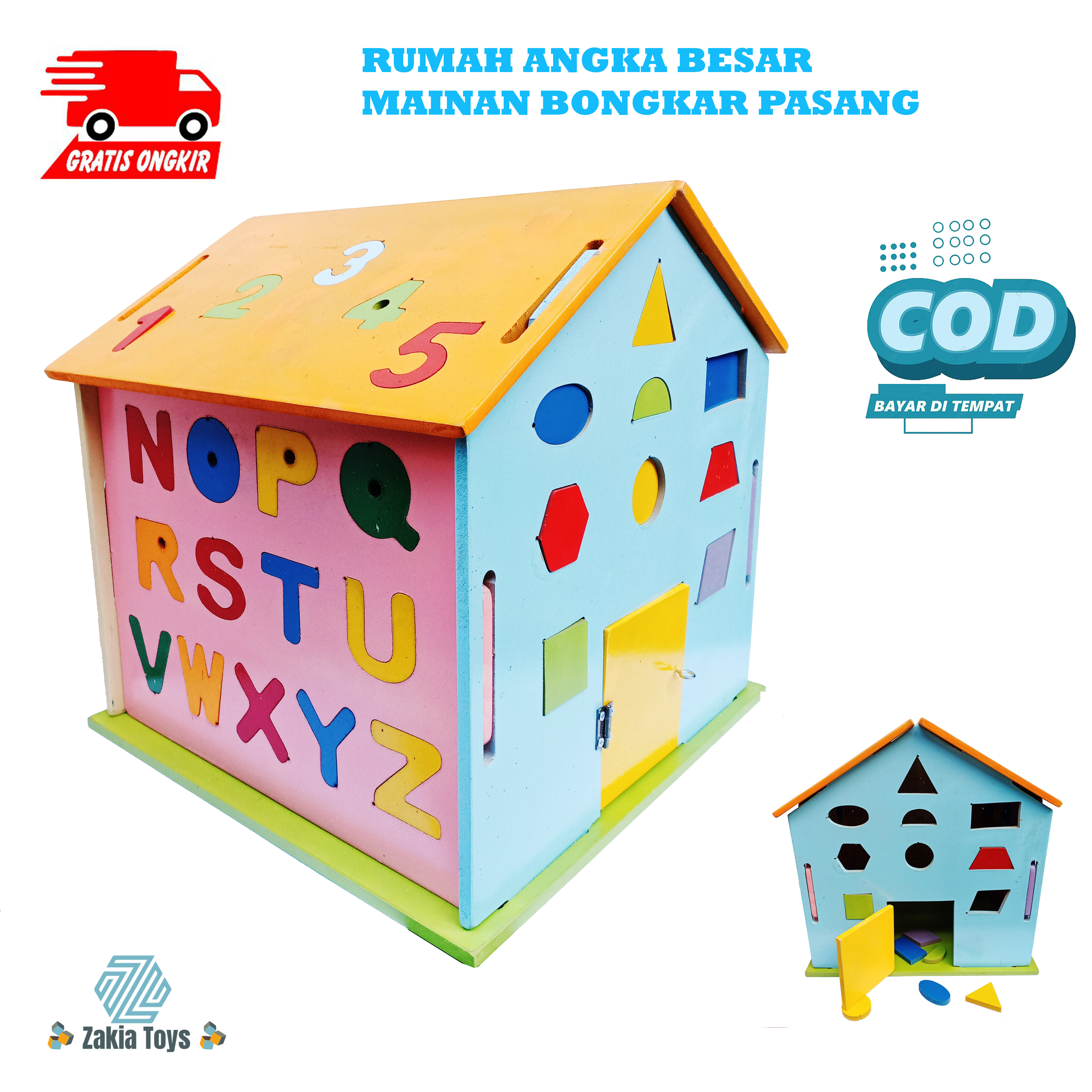 Mainan Edukasi Kayu - Rumah Angka Besar | Lazada Indonesia