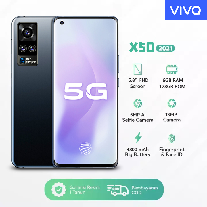 [Ponsel terbaru 2021+COD+hp android 4g 500 ribuan cuci gudang ] vivi X50 Plus RAM 6GB ROM 128GB  cheap mobile phone 100% Origina Face fingerprint unlock+bebas biaya kirim