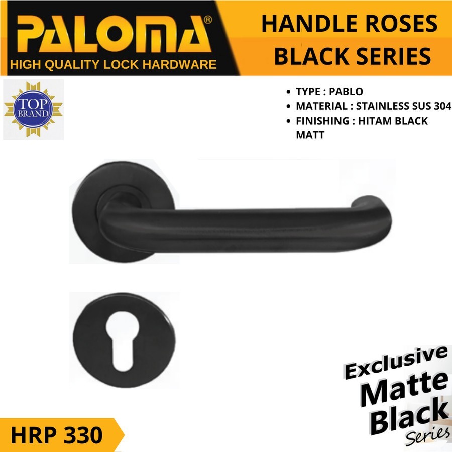 PALOMA HRP 330 HANDLE PINTU ROSES PABLO STAINLESS HITAM MATTE BLACK PALOMA HRP 330 HANDLE PINTU ROSES PABLO STAINLESS HITAM MATTE BLACK