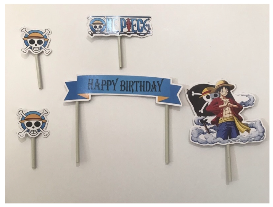 Topper cake/ topper one piece/ hiasan kue/ aksesoris kue/ hiasan ulang