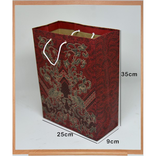 Pak 12pcs Paper Bag Batik Folio 35x25x9cm