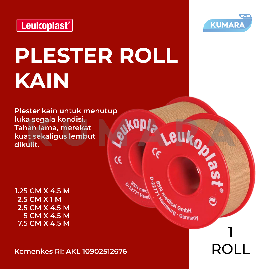 LEUKOPLAST - Plester Roll Kain / Plester Kain Coklat BSN per Roll ...