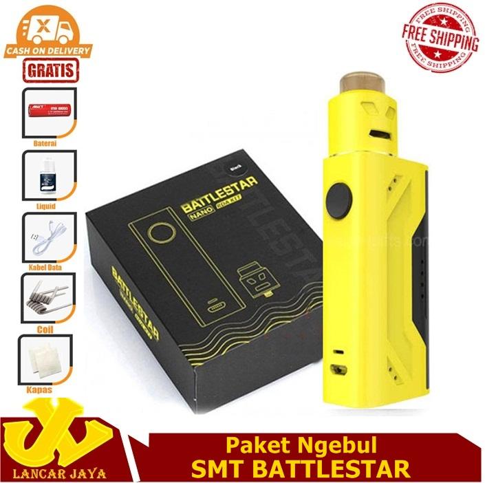 LJ - Paket Siap Ngebul Vape Murah SMT Battlestar NANO Kit 80 W Rokok Elektrik Vape + Free Coil Baterai Liquid Kapas dan Kabel USB LJ - Paket Siap Ngebul Vape Murah SMT Battlestar NANO Kit 80 W Rokok Elektrik Vape + Free Coil Baterai Liquid Kapas dan Kabel USB