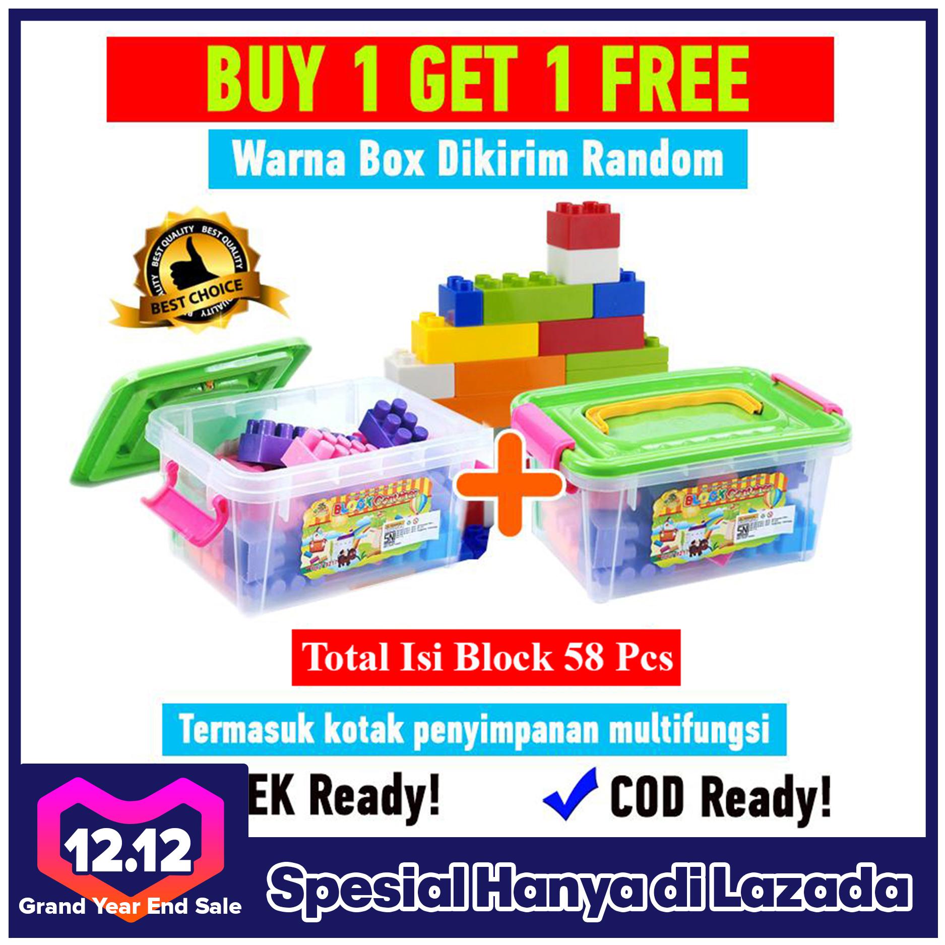 Promo Murah Buy 1 Get 1 Free Mainan Blok Lengkap Dengan Tempat Penyimpanan Mewah Cocok Untuk Anak 3 Tahun Keatas Oct9217 Warna Dikirim Random Lazada Indonesia
