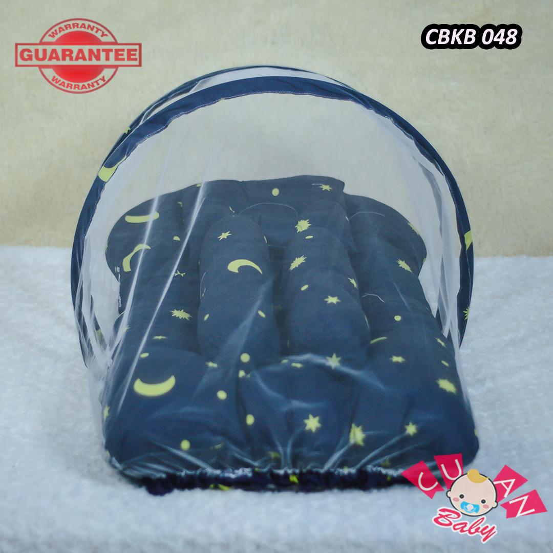 Kasur Bayi Kelambu Motif BEST SELLER Starmoon Navy | Tempat Tidur Bayi Baru Lahir Anti Nyamuk Motif BEST SELLER Starmoon Navy | Perlengkapan Tidur Bayi