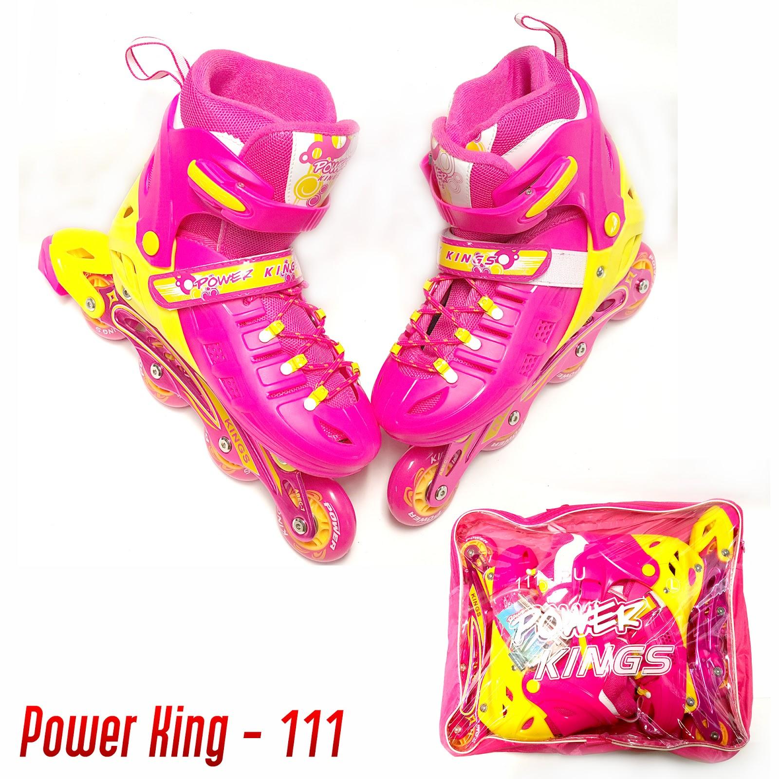 SEPATU RODA INLINE SKATE POWER KING 111 RODA PU KARET BARANG IMPOR TERMURAH BERKUALITAS