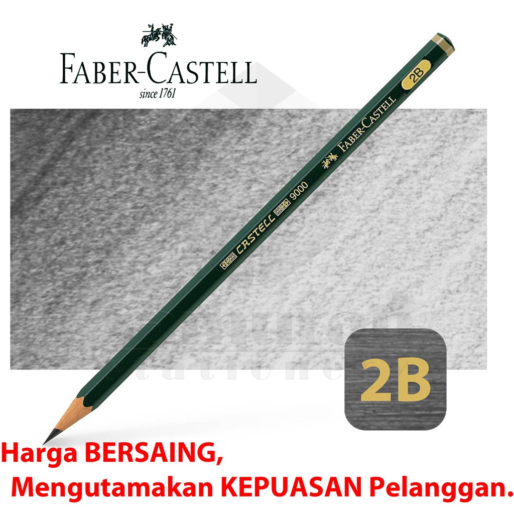 Pensil Kayu Ujian Faber-Castell 2B - HB Asli / Graphite Pencils Faber ...