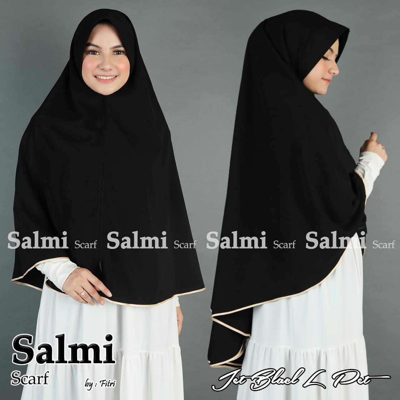 Salmi Scraf-COD- JILBAB KHIMAR WOLPIS BLACK PET/ KERUDUNG INSTAN/KHIMAR PET SYARI TERBARU / SEGI EMPAT POLOS.