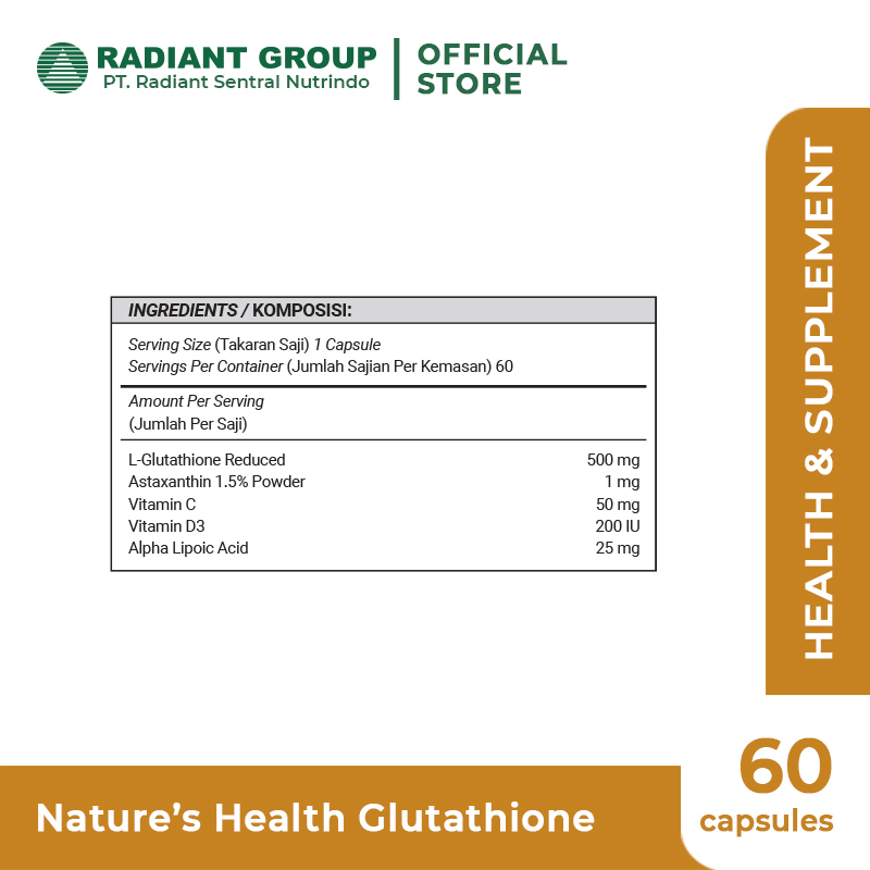 glutathione complex natures health Natures Health Glutathione Complex 60 kapsul