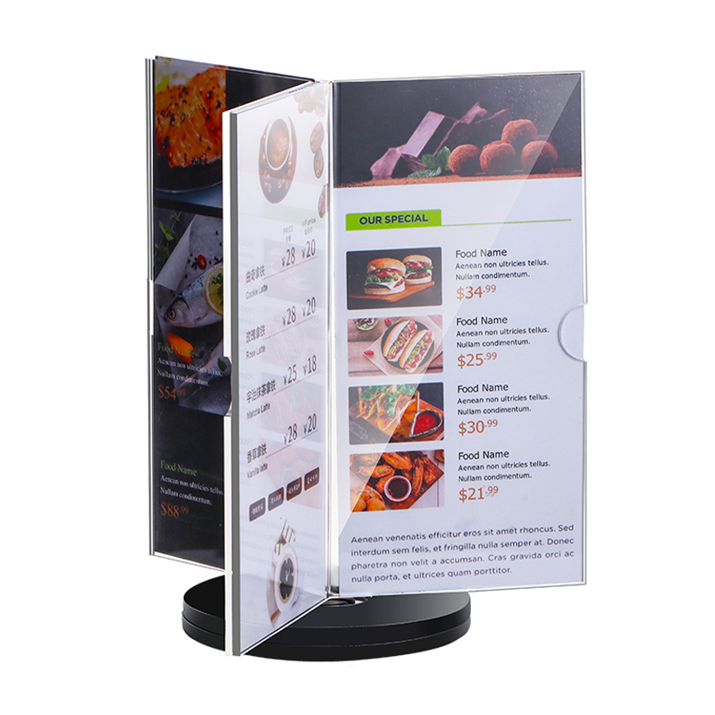 Rak Menu Akrilik Acrylic Rotating Menu Card Acrylic Menu Stand Resto ...