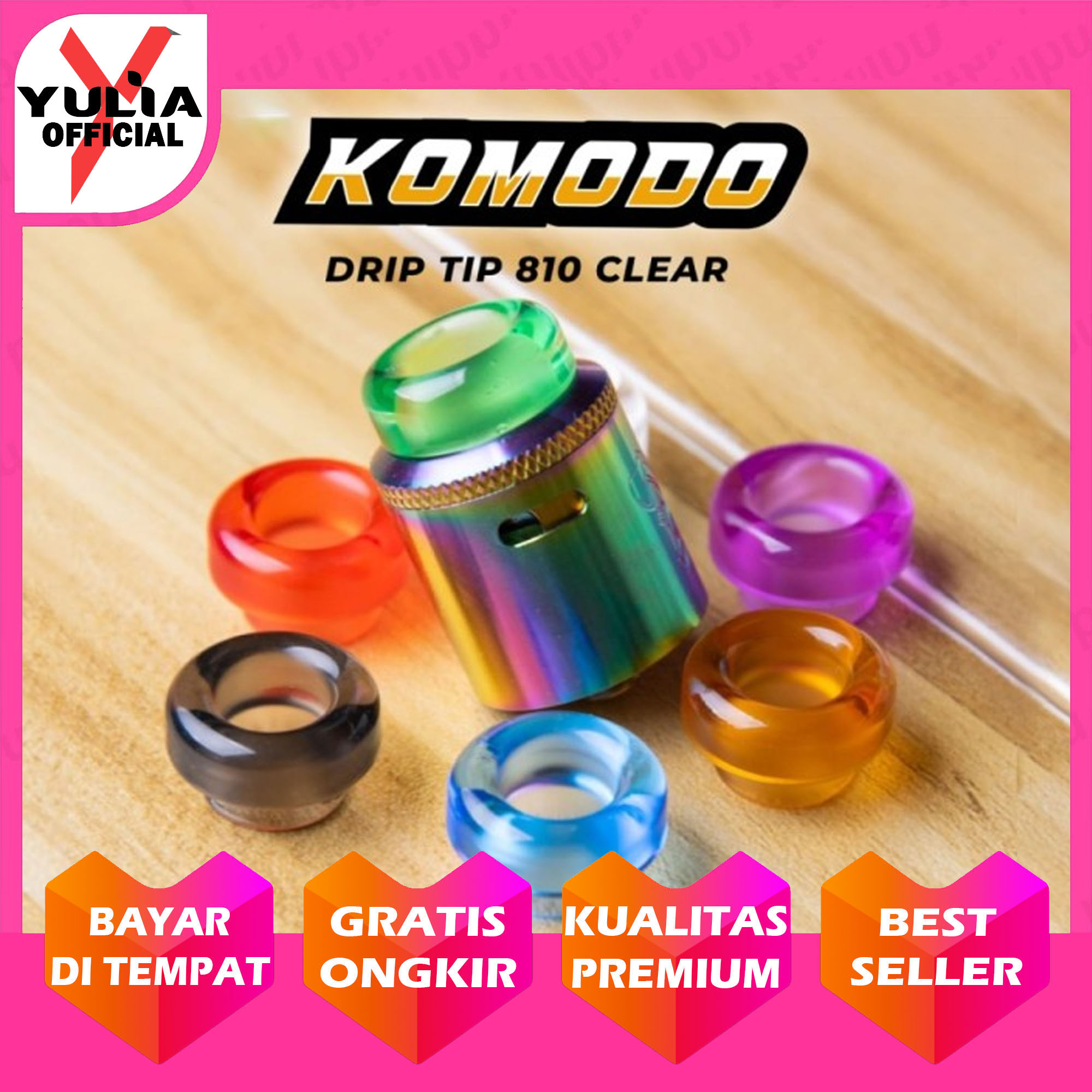 PIPA Komodo Drip Tip 810 Clear Series 100 Driptip 810 Clear Yulia
