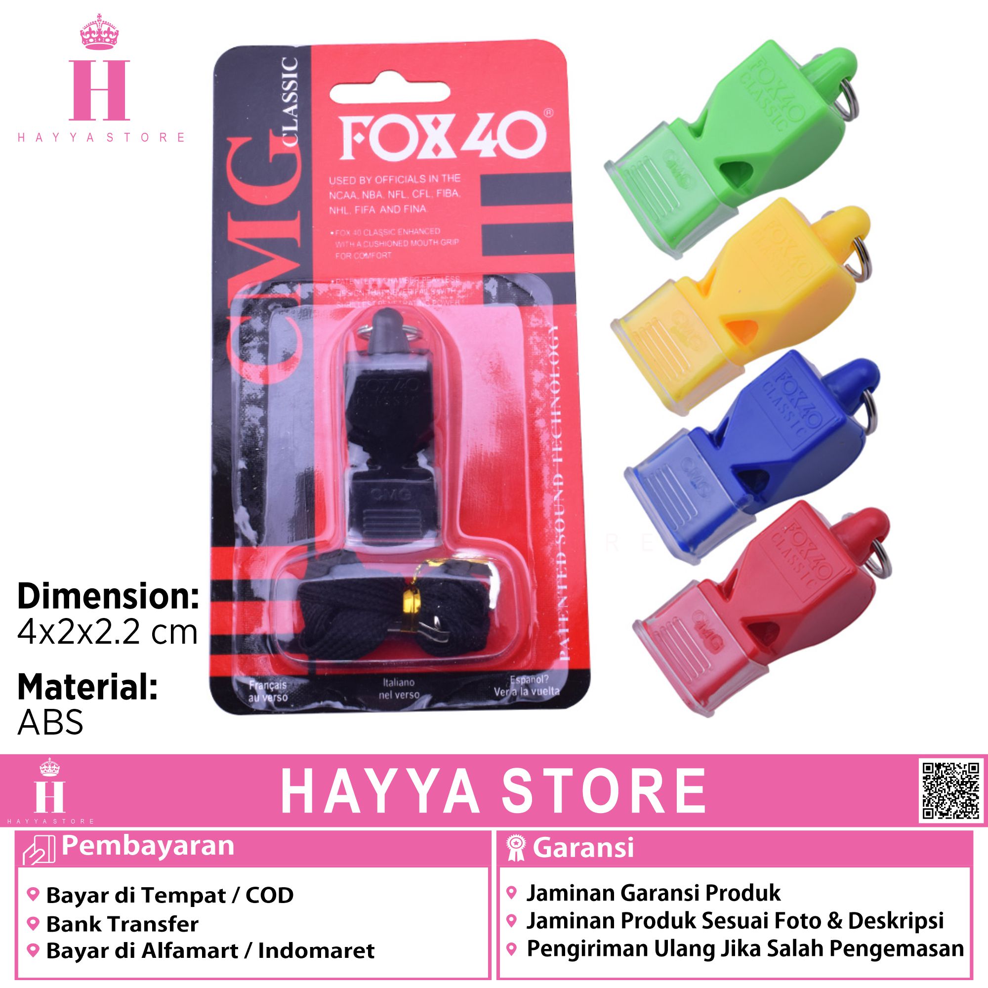 Peluit Wasit FOX 40 Classic Whistle Untuk Pramuka Outdoor Survival