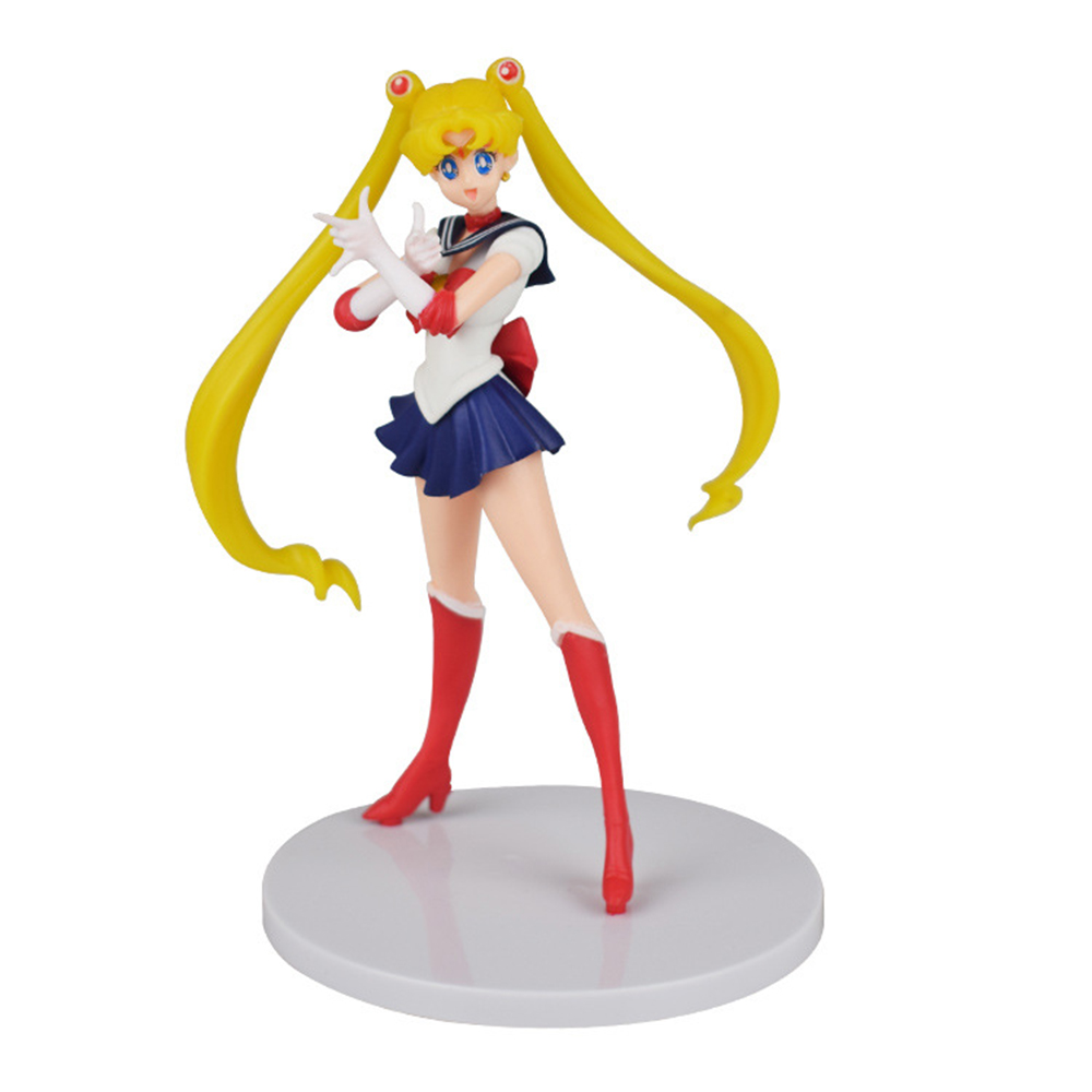 EAURA Cute Toys Dolls Moon Power Kid Gift Pretty Soldier Sailor Moon Cake Decoration Ornaments Action Figures Sailor Moon Figure Anime Collection