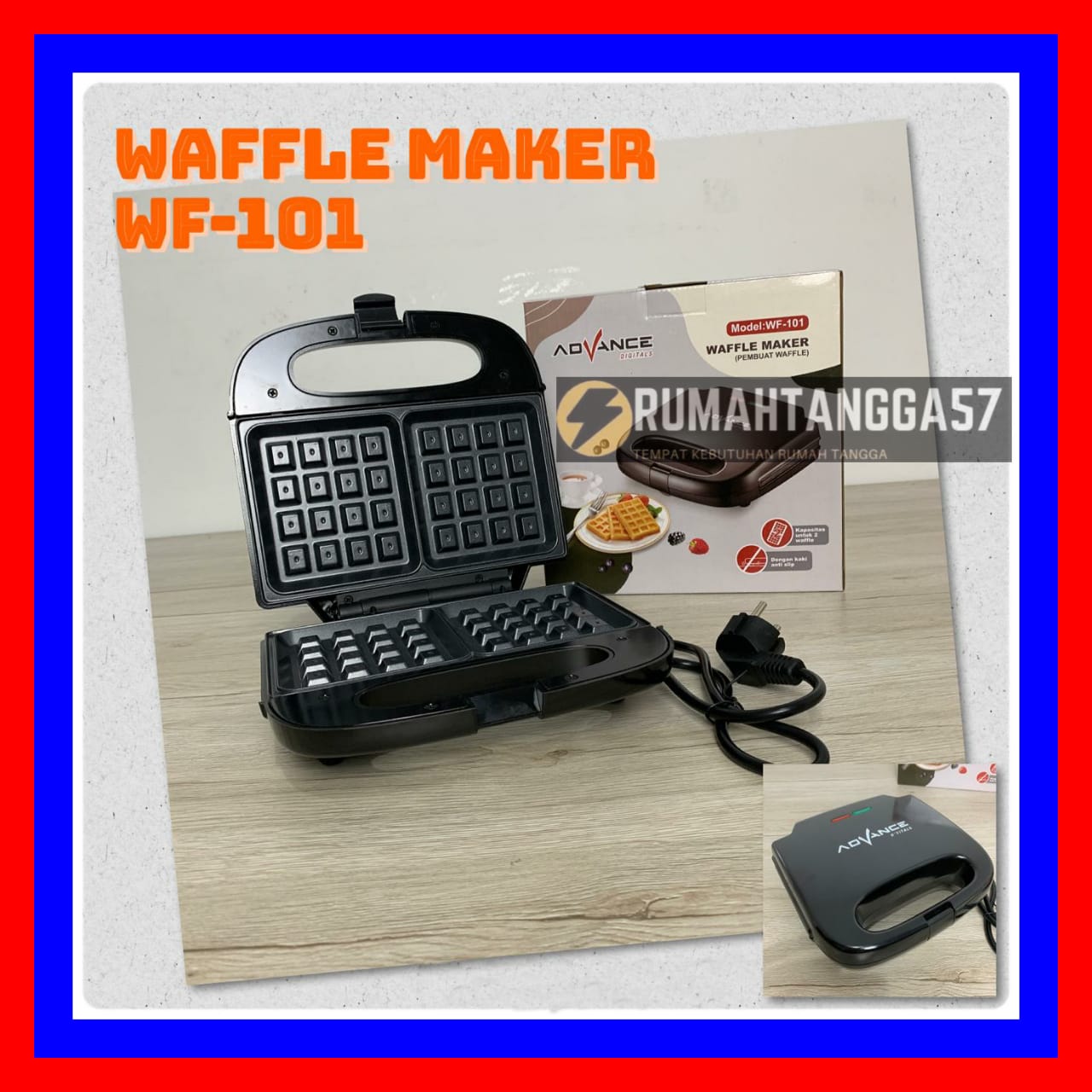 WAFFLE MAKER ADVANCE WF101 / ADVANCE WAFFLE MAKER PEMANGGANGAN ROTI