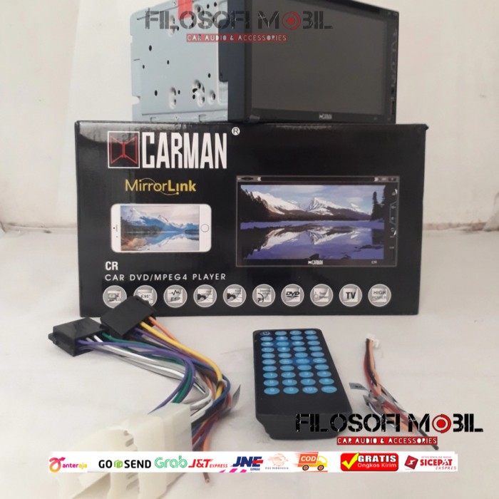 Head Unit Double Din 7 Inch Carman Car DVD / MPEG4 Player Lazada
