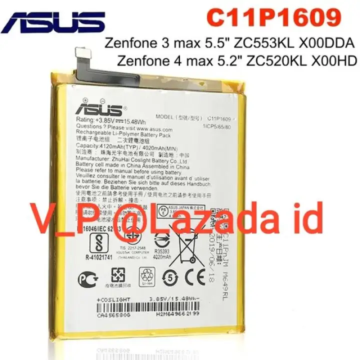 Asus Zenfone 4 Max Zc520kl Baterai Battery Batre Batrei Batere Batrai Hp Asus Zenfone 4 Max 5 2 Inch Zenphone Zc520kl X00hd Original Model C11p1609 Ori Lazada Indonesia