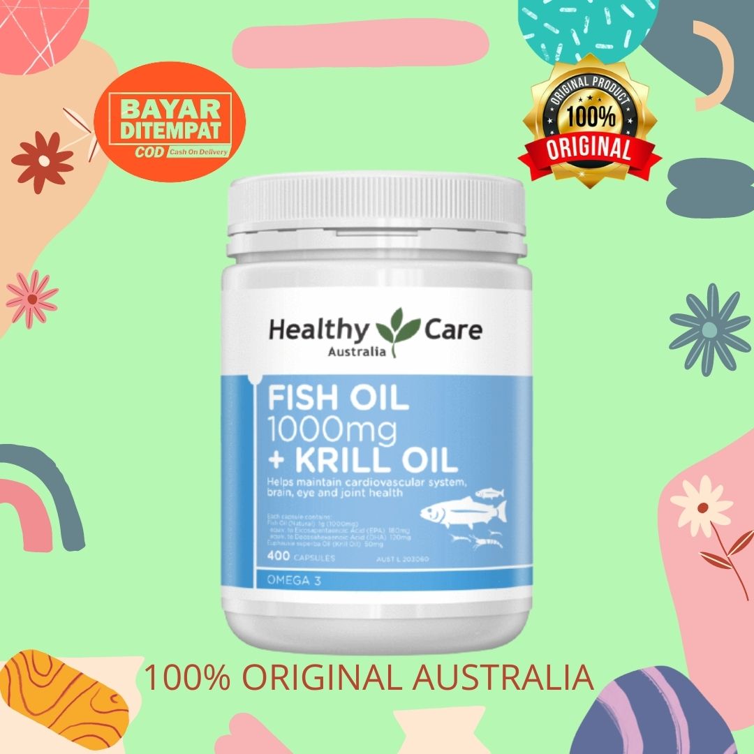 Healthy Care Fish Oil 1000mg + Krill Oil 400 capsules Lazada Indonesia