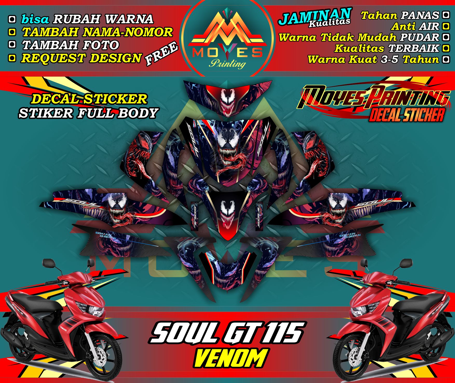 stiker soul gt 115 decal yamaha soul gt sticker motor soul gt 115