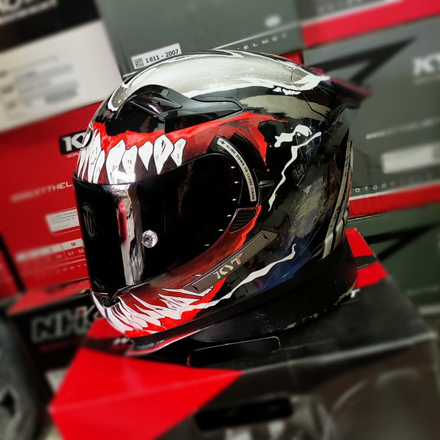 helm KYT K2 rider repaint venom paket ganteng