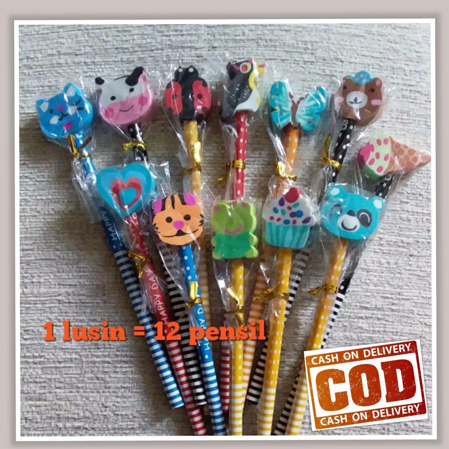 Pensil Serut dengan penghapus karakter (1 lusin)