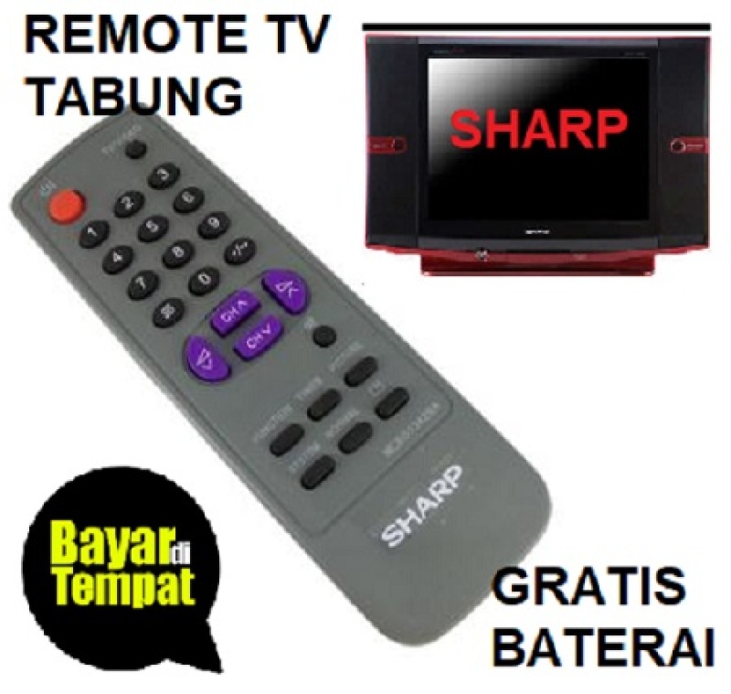 Remot Remote TV TABUNG SHARP Gratis Baterai_MSS27