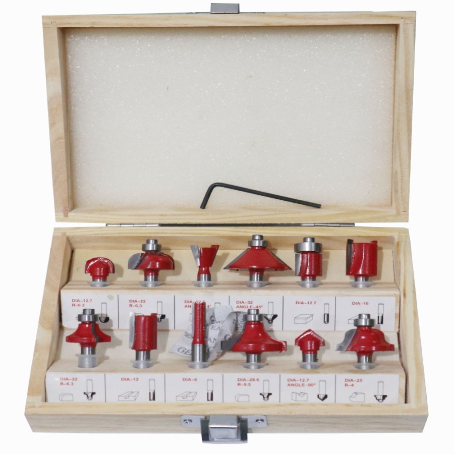 Mata Profil Ruter Set 14'' 12pcs-Pisau Ruter Bits Set 14'' 12pcs -Box ...