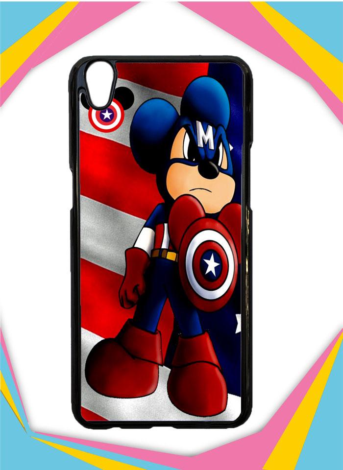 Casing Hardcase Custom OPPO A37F mickey captain america Q0171 Case Cover