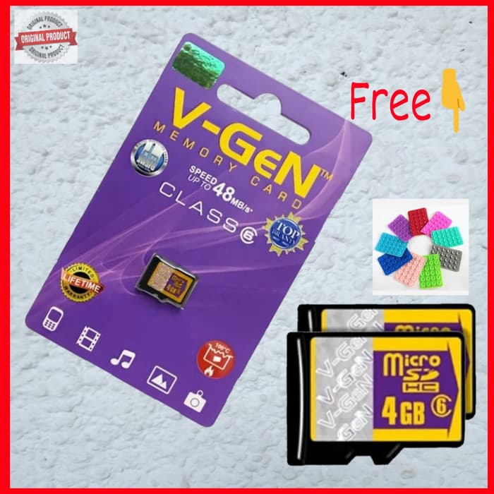 VGen 4GB Micro SD/Memory Card/Kartu Memori Micro sd card 128gb 64 gb