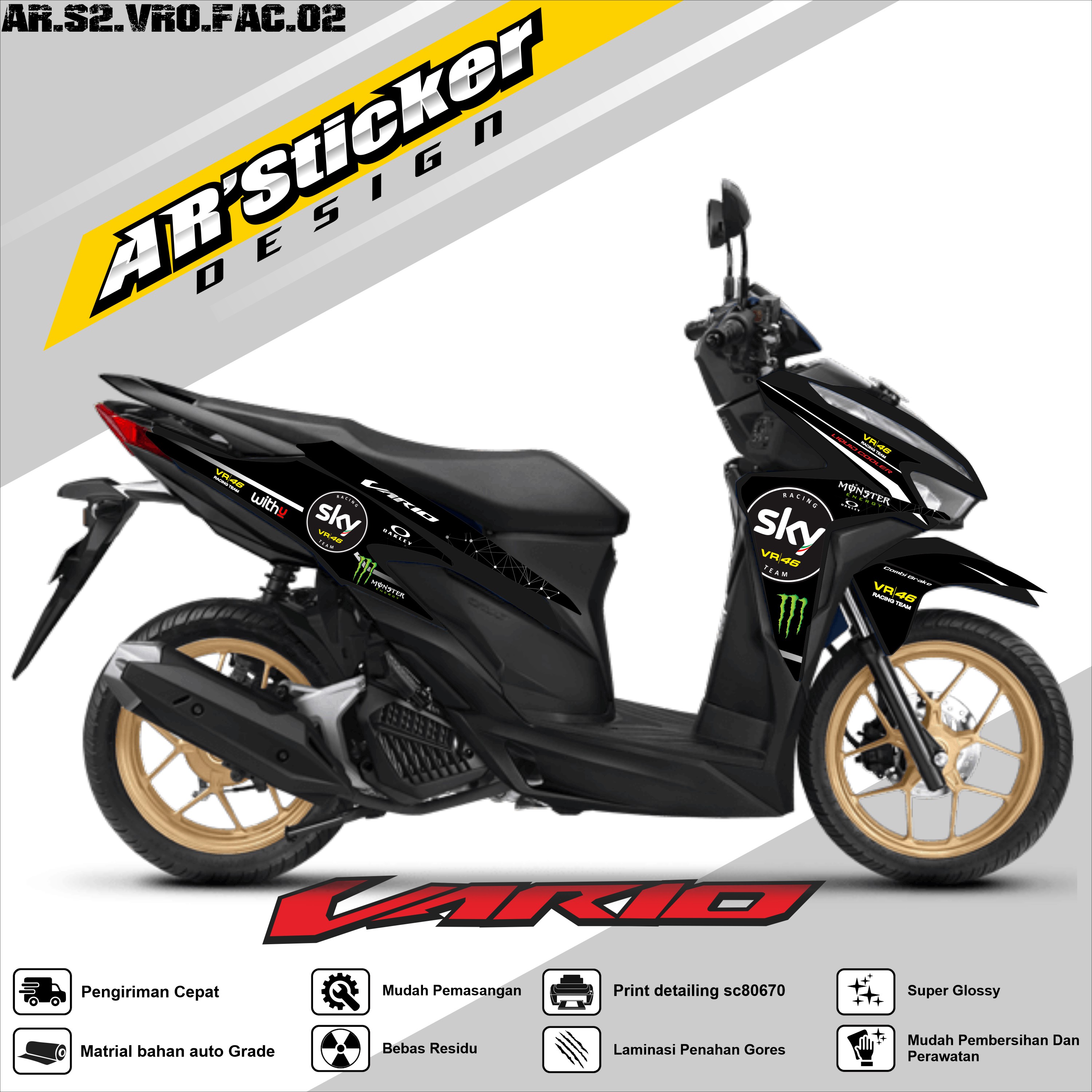 Vario New Sticker Striping Vario Facelift - Stiker Motor Keren Setiker