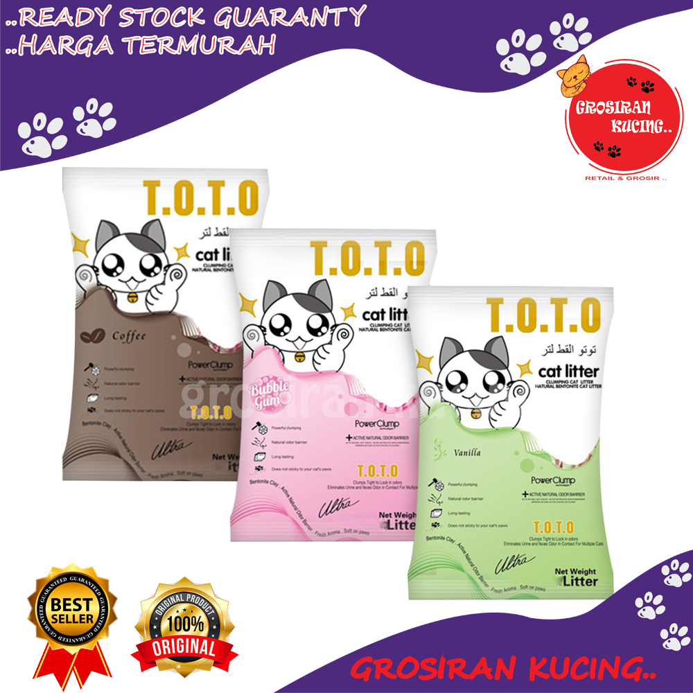 Pasir Kucing TOTO Cat Litter Variant 5L Only Grab and Gojek | Lazada ...