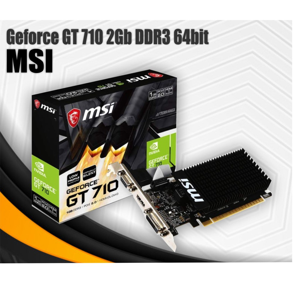 VGA msi Nvidia 2GB GT-710 GDDR3 64BIT DVI/HDMI Garansi Resmi - Main Image