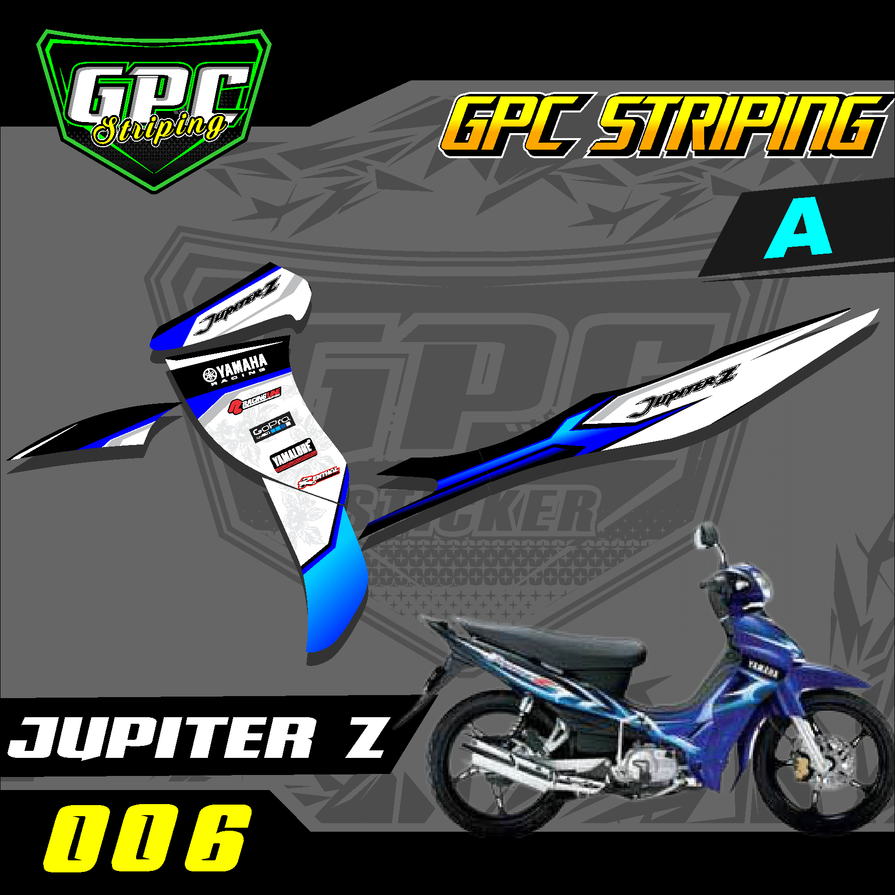 CODSticker Striping Jupiter Z Lama Burhan Stiker Variasi List Motor Motif Racing GPC 006 Lazada Indonesia