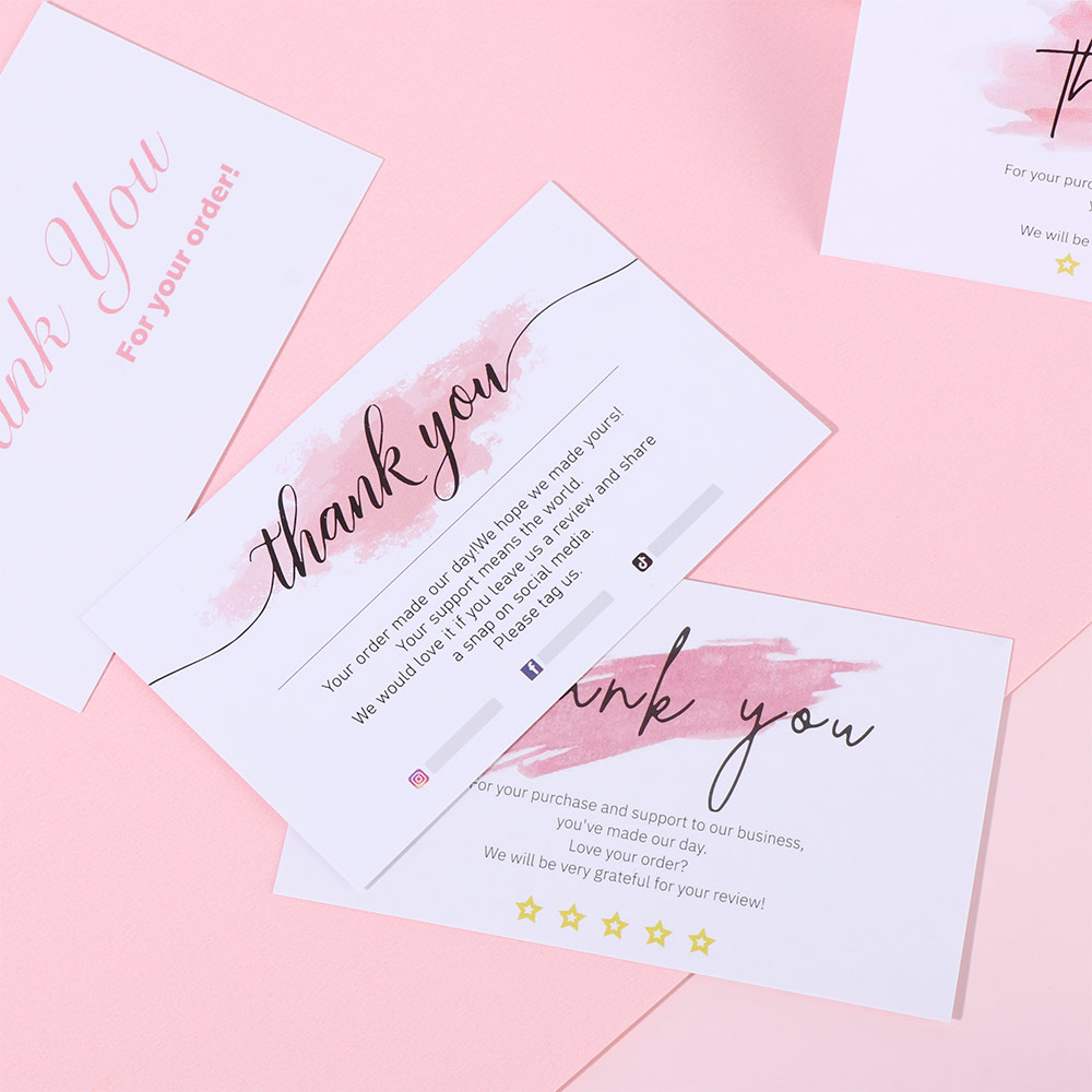 SURRIP FASHION 30PCS Gift Praise Labels Online Retail Package Pink Watercolor Express Appreciate For Small Business 