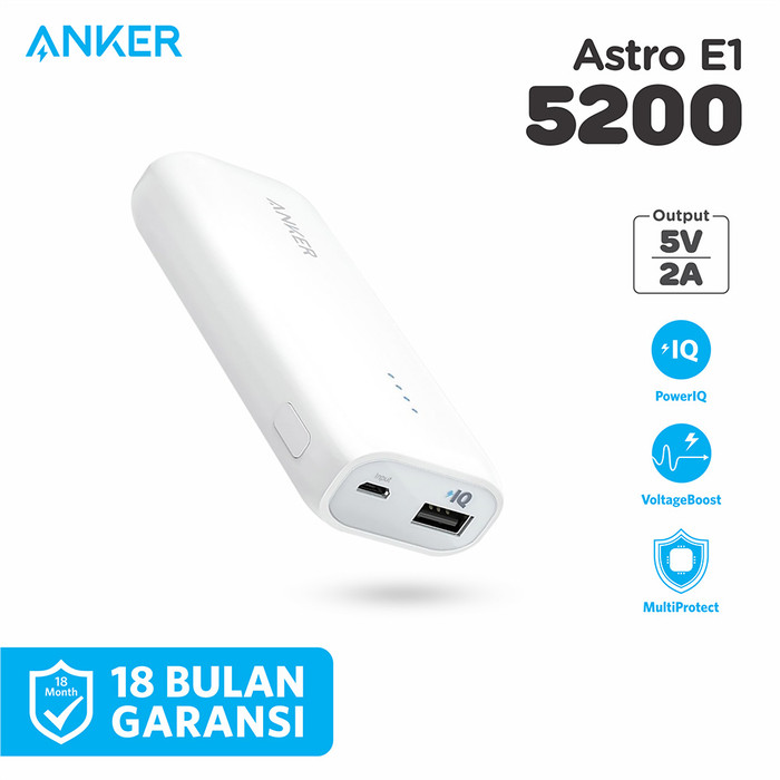 Anker Astro E1 5200mAh Power Bank White - A1211H22